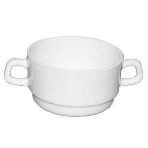 com Cardinal Arcoroc Restaurant White Opal Glass 10.5 Oz Handled Bowl 