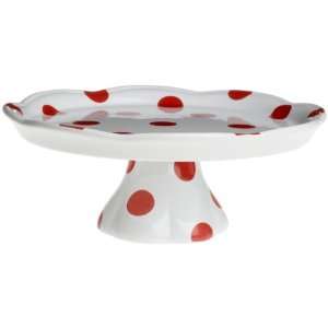 Rosanna Red Dots Pedestal Cake Stand, Gift boxed:  Kitchen 
