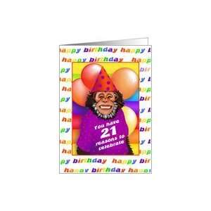  21 Years Old Birthday Cards Humorous Monkey Card: Toys 