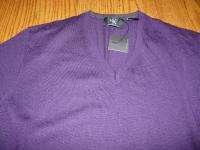 Calvin Klein Merino Wool V Neck Medium Maxwell (Purple) Sweater NWT 