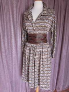 ROBERTA di CAMERINO 1977 VTG SHIRTWAIST DRESS~IT40~S/M  