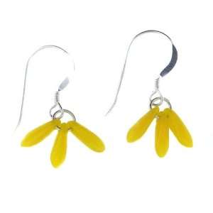  Anna Perrone Yellow 3 Dagger Glass Bead Earrings Finished 