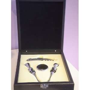 Piece Wine Accessory Gift Set.In Wood Box 