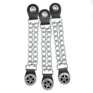   8182S Premium Leather Texas Star Link Chain Vest Extender, (Pack of 3