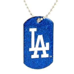   Los Angeles Dodgers   MLB Glitter Dog Tag Necklace: Sports & Outdoors