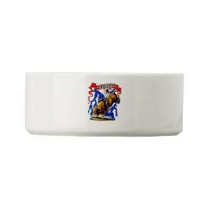  Dog Cat Food Water Bowl Cowboy Riding Bull With Lightning 