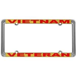  Vietnam Veteran Thin Rim License Plate Frame (Chrome Metal 