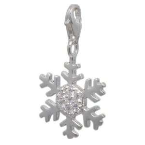  MELINA Charms clip on pendant snowflake sterling silver 