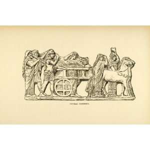  1890 Wood Engraving Terra Cota Plaque Greek Mythology Art 