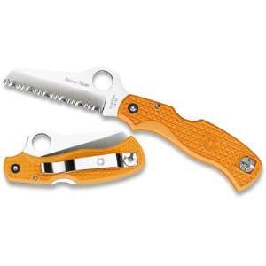 Spyderco Rescue Jr. with Orange Zytel Handle and Reversible Clip VG10 