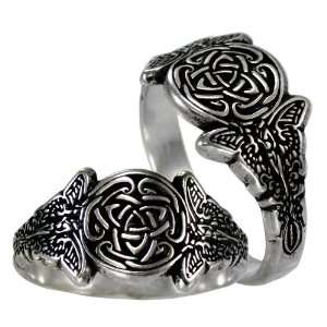 Silver Sidhe Celtic Knot Fairy Triscele Ring for Men or Women (sz 4 12 