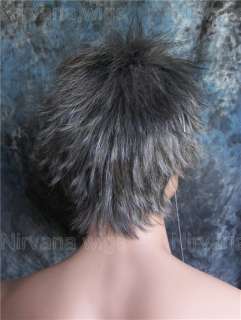 Mens/Mans Charcoal Grey/Gray mix Short Spikey Wig/wigs  