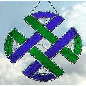   : Blue & Green Celtic Knot Stained Glass Sun Catcher: Home & Kitchen