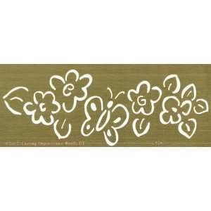  Brass 4x6 Embossing Template Flowers With Butterfly Arts 