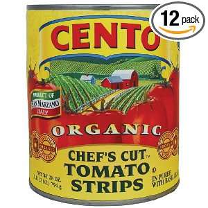 Cento Organic Chefs Cut Tomatoes, 28 Ounce Cans (Pack of 12)  