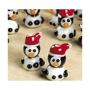  3   Christmas Penguin Lampwork Glass Beads Arts, Crafts & Sewing