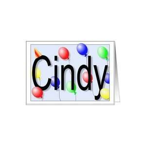  Cindys Birthday Invitation, Party Balloons Card Toys 