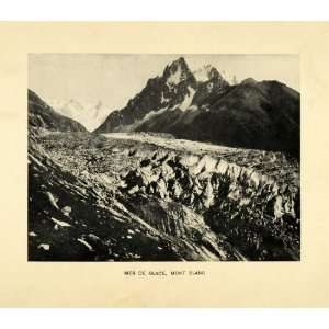   Chamonix Valley Glacier Alps Mountain   Original Halftone Print Home