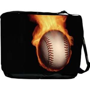  Rikki KnightTM Baseball on Fire Messenger Bag   Book Bag 