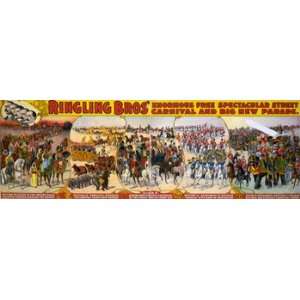  Circus Poster Ringling Bros. Enormous Street Carnival 