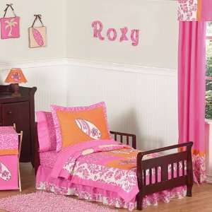    Surf Pink And Orange 5 Piece Toddler Bedding Set: Home & Kitchen