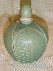 Celadon Green Ceramic Pottery Vase w Handcrafted Leaves from Bali 