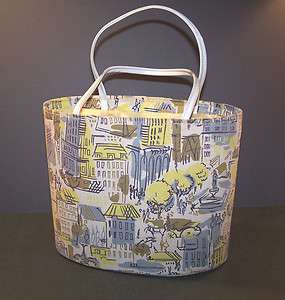 Sassy 1960s City Scape Tote Handbag Purse~Soooo Cute~  