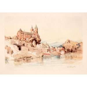  1927 Photolithograph Breisach Rhine River Valley Germany 