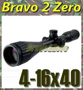 Center Point 4 16x40 Red Green Mil Dot AO Rifle Scope  