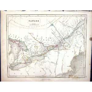   Antique Map 1855 Canada Lkae Huron Erie Ontario