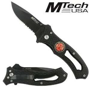  M Tech Folding Knife Fire Rescue Black