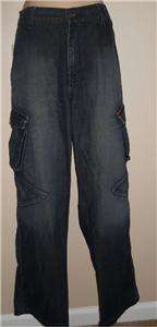 GUESS MENS DARK WASH RELAXED FIT JEANS SZ 36/34  
