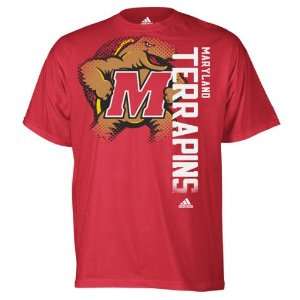  Maryland Terrapins adidas Red Battlegear T Shirt: Sports 
