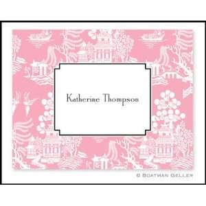  Chinoiserie Pink Personalized Foldover Notes Health 