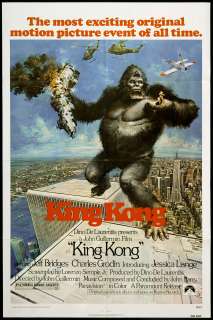 King Kong 1976 Original Movie Poster   Jeff Bridges  