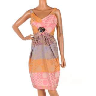 57 CHARO AZCONA Multi Colour Bubble Pattern Dress Size 42 / UK 14 