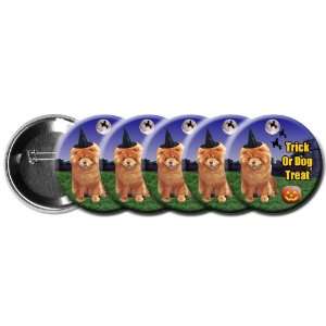  Chow Chow Set of 5 Halloween Pin Badges Buttons 