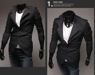 Mens Irregular Style Suit Slim fit Two Button Casual Blazers Coat 