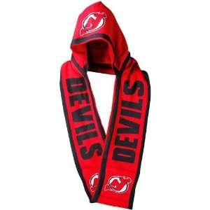   : New Jersey Devils Knit Hooded Scarf With Pockets: Sports & Outdoors