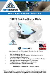 VIPER Stainless Steel HONDA Rincon ATV Hitch NEW 802  