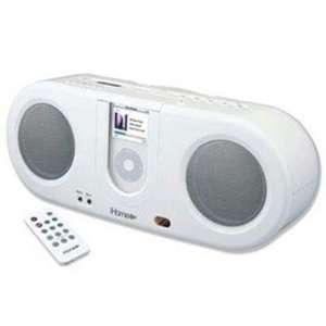  Boom Box w/remote for iPod Wht: MP3 Players & Accessories