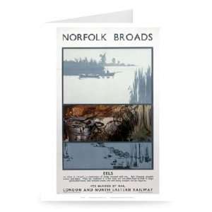 Railway Poster   Norfolk Broads   Greeting Card (Pack of 2)   7x5 inch 