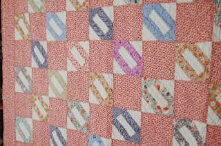 CHEERY 30s Signature Patch Antique Quilt ~NICE PRINTS  