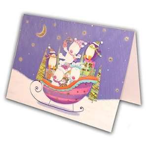   Polar Bears & Penguins on Sleigh Christmas Card: Everything Else