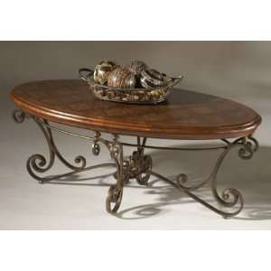  Butler Cocktail Table w Iron Base and Wood Top Furniture & Decor