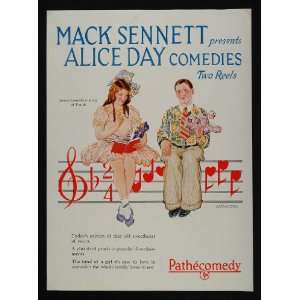  1926 Ad Mack Sennett Alice Day Comedies Pathe RARE 
