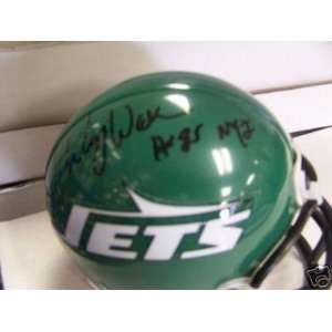 Wesley Walker Autographed Mini Helmet   W coa   Autographed NFL Mini 