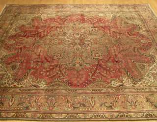 8x11 Handmade Muted Colors Antique Persian Tabriz Rug  