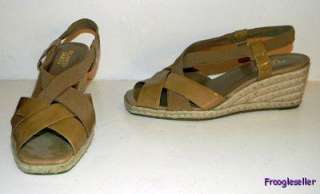  womens strappy slingback espadrille wedges shoes 8 M brown  
