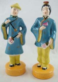   Made In Occupied Japan, Porcelain Chinese Man And Woman Figures  